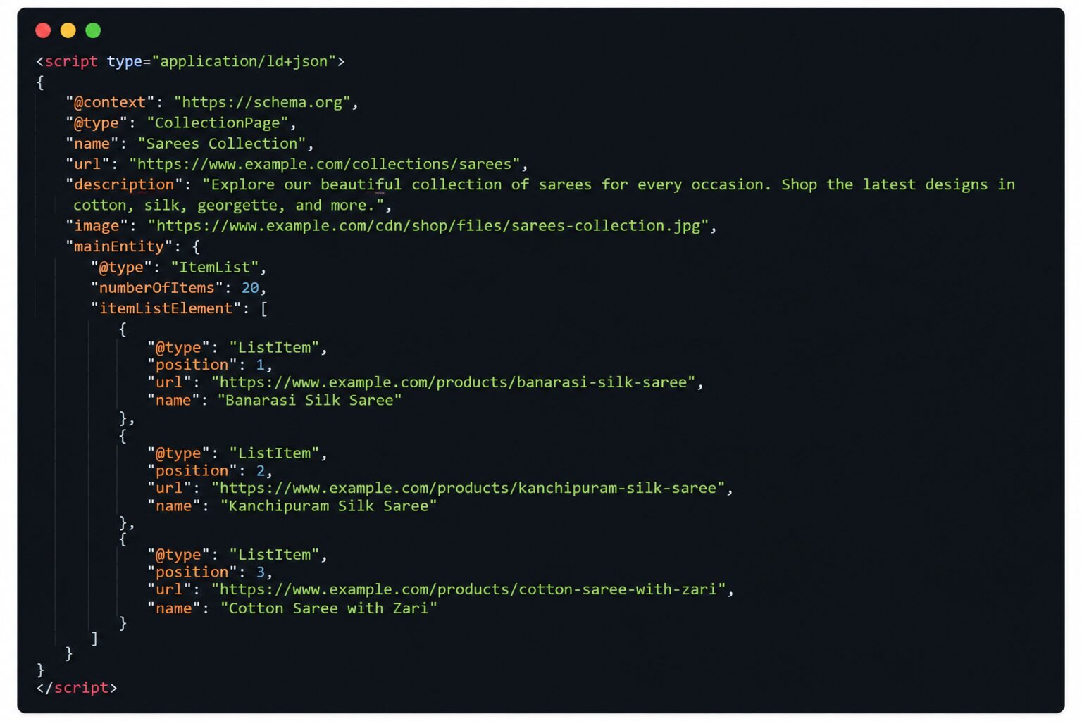 collection page schema
